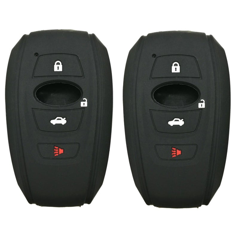 Coolbestda 2Pcs Coolbestda Rubber Key Fob Skin Jacket Protector Case Cover Holder for Subaru BRZ 2015-2023 Legacy 2020 2021 2022 2023 Outback Ascent Crosstrek Forester WRX - Image 1